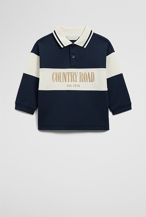Organically Grown Cotton Logo Rugby T-Shirt