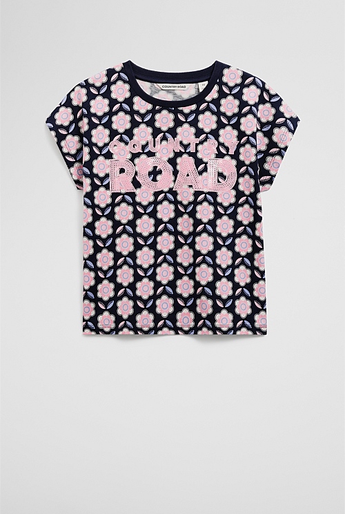 Organically Grown Cotton Sequin Logo T-Shirt