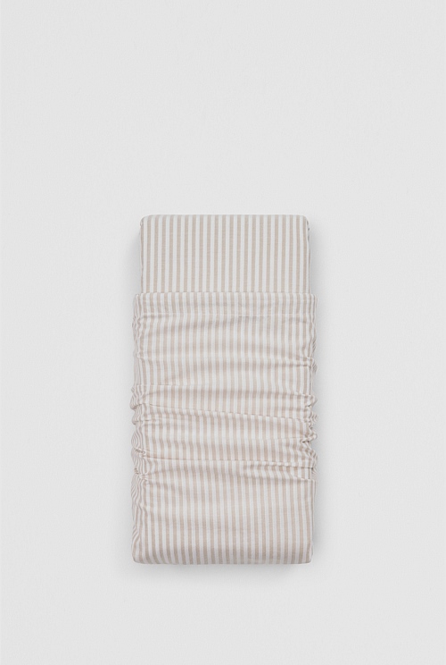 Brae Australian Cotton Stripe Queen Flat Sheet