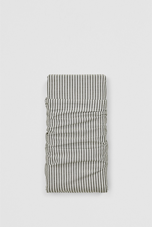 Brae Australian Cotton Stripe Queen Flat Sheet