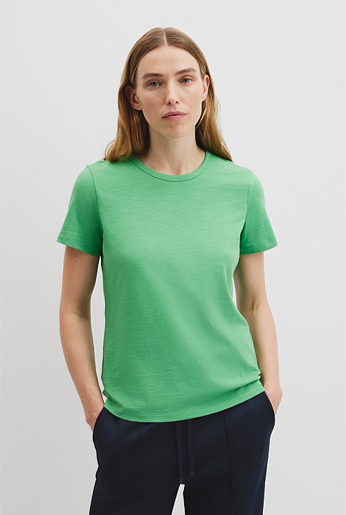 Australian Good Earth Cotton Slub Short Sleeve T-Shirt