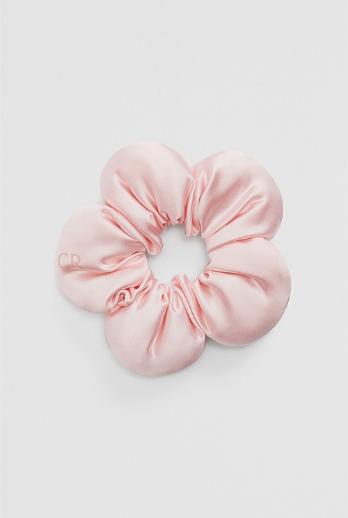 Satin Flower Scrunchie