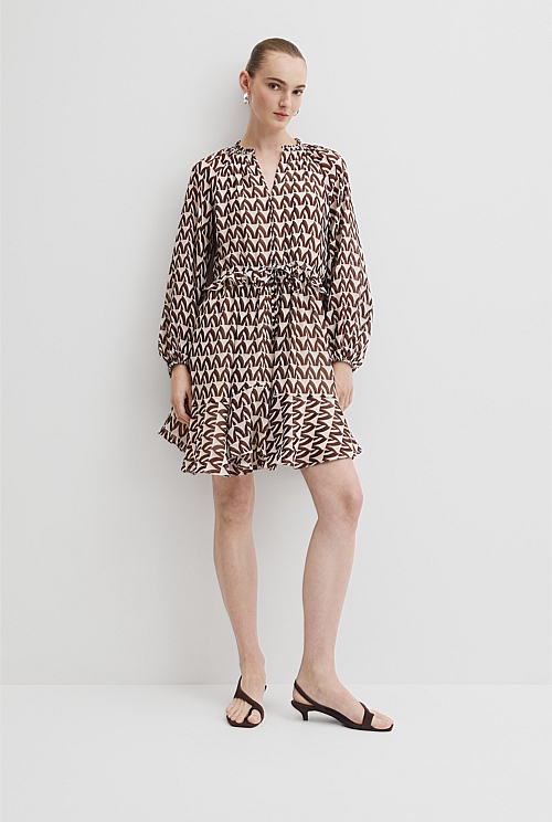 Print Drop Waist Mini