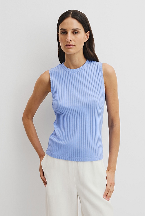 High Neck Rib Tank