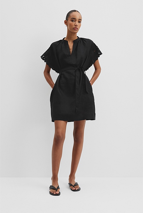 Cutwork Linen Mini Dress Cutwork Linen Mini Dress