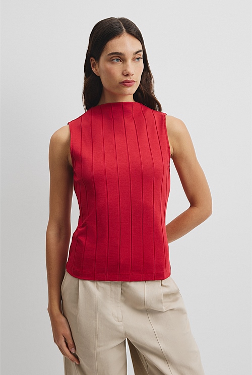 Mock Neck Rib Tank