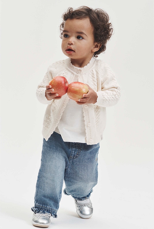 Organically Grown Cotton Cord Knit Cardigan