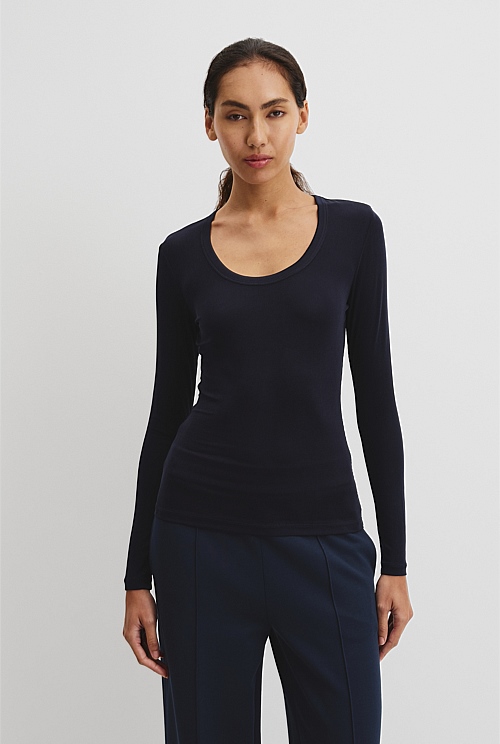 Cupro Rib Top Cupro Rib Top