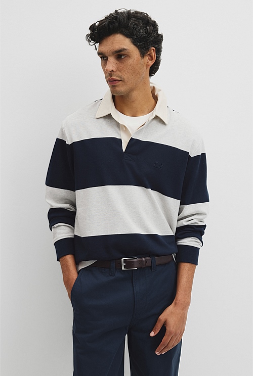 Australian Cotton Stripe Rugby Polo