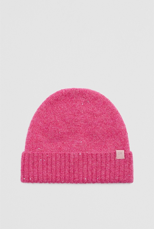 Sequin Fluffy Beanie