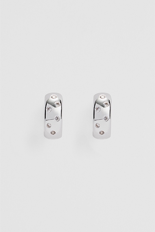 Mara Crystal Hoop Earring