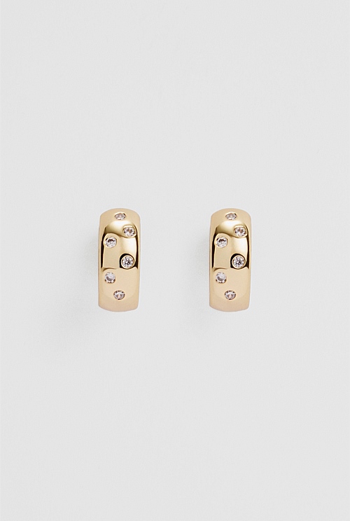 Mara Crystal Hoop Earring