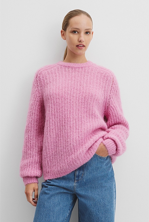 Fluffy Crew Neck Knit