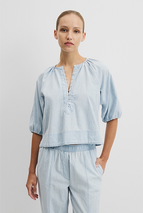 Gathered Cotton Top Gathered Cotton Top