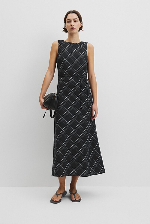 Organically Grown Linen Check Maxi Dress Organically Grown Linen Check Maxi Dress