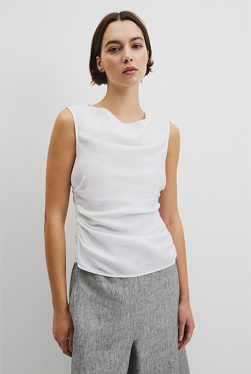 Ruched Linen Tank Ruched Linen Tank