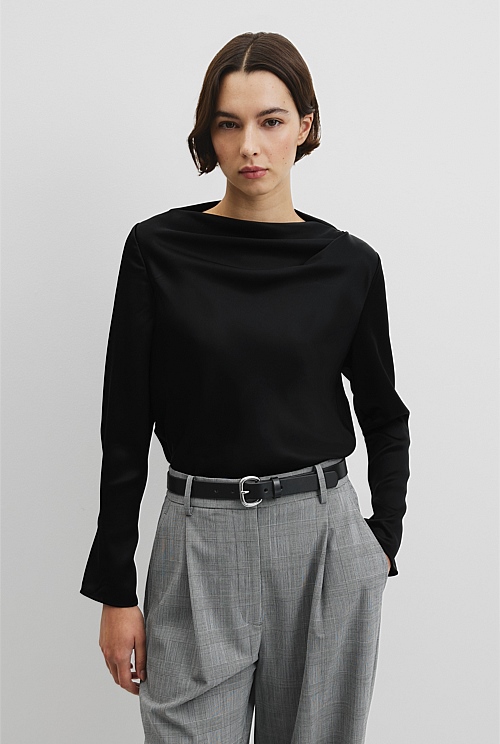 Draped Long Sleeve Shirt Draped Long Sleeve Shirt