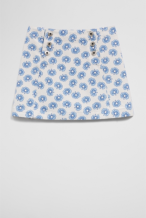 Printed Denim Skirt Printed Denim Skirt