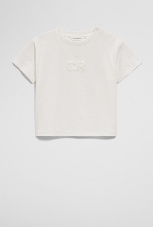 Australian Cotton Short Sleeve Sequin Logo T-Shirt
