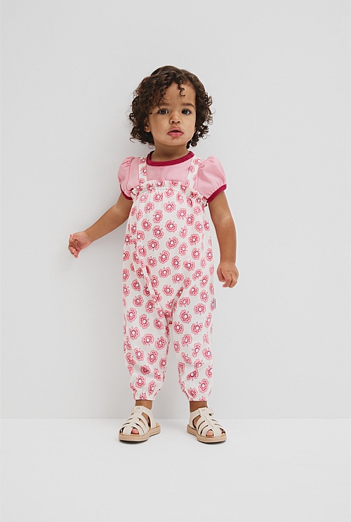 Short Sleeve Printed Overall Set Short Sleeve Printed Overall Set