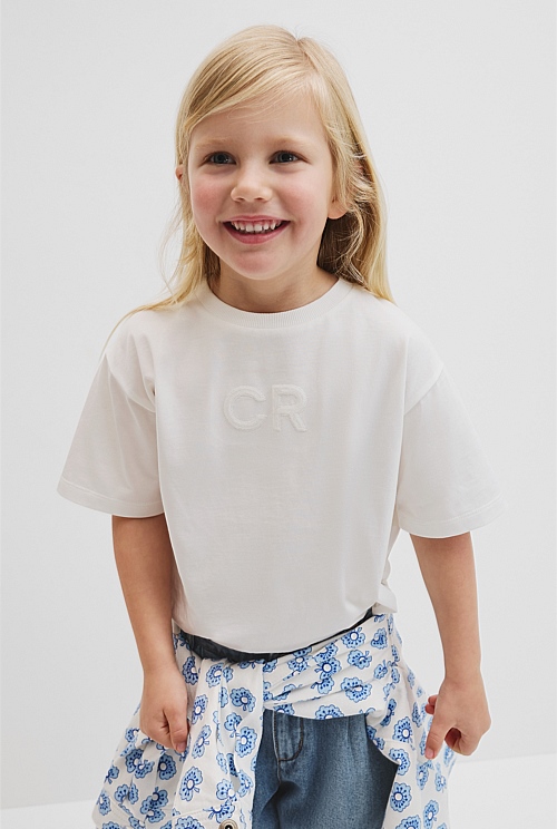 Australian Cotton Short Sleeve Sequin Logo T-Shirt Australian Cotton Short Sleeve Sequin Logo T-Shirt