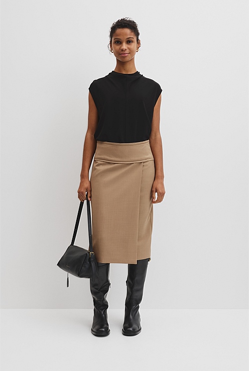 Wool Blend Wrap Skirt Wool Blend Wrap Skirt