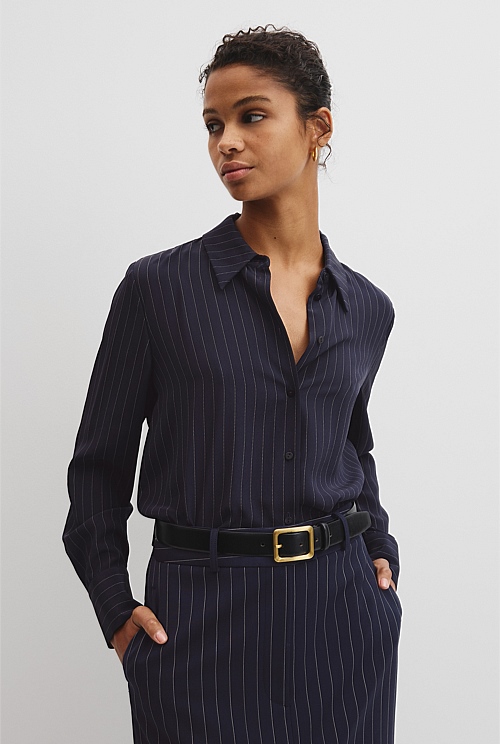 Pinstripe Silk Shirt Pinstripe Silk Shirt
