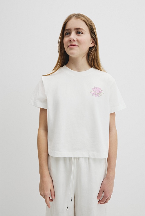 Teen Australian Cotton Short Sleeve Boxy Print T-Shirt Teen Australian Cotton Short Sleeve Boxy Print T-Shirt