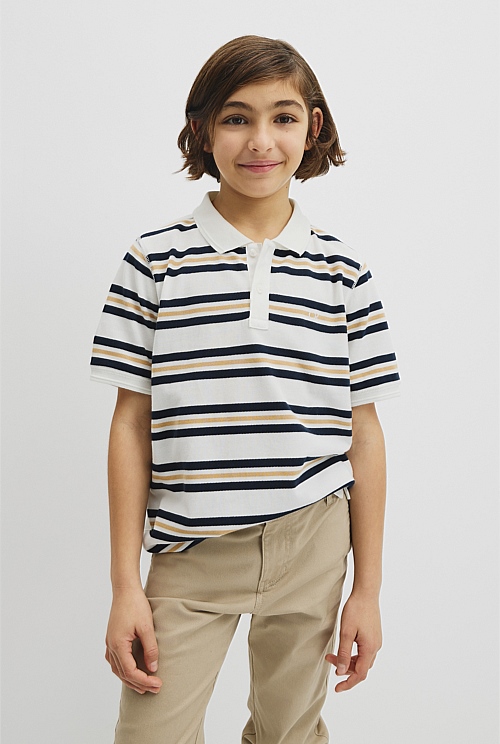 Teen Australian Cotton Stripe Polo Teen Australian Cotton Stripe Polo