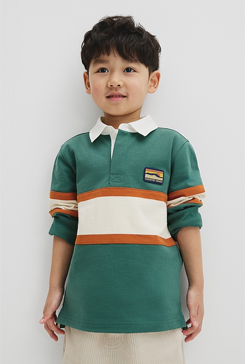 Organically Grown Cotton Panel Stripe Rugby Organically Grown Cotton Panel Stripe Rugby