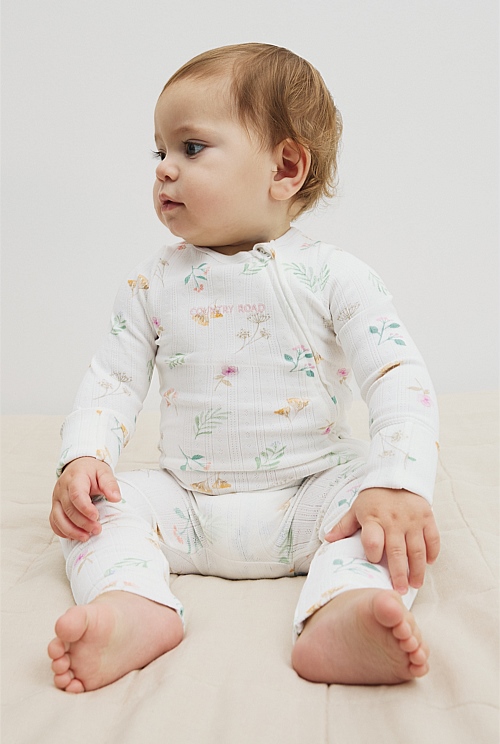 Organically Grown Cotton Blend Pointelle Jumpsuit