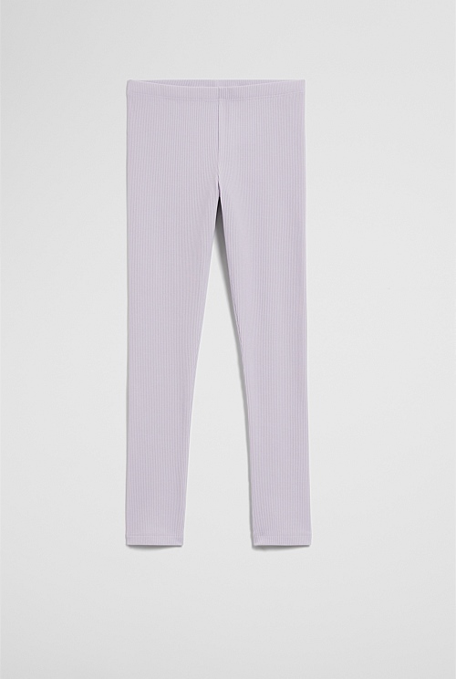 Organically Grown Cotton Blend Solid Rib Legging Organically Grown Cotton Blend Solid Rib Legging