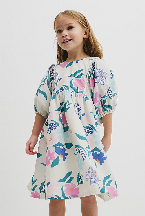 Short Puff Sleeve Print Dress Short Puff Sleeve Print Dress
