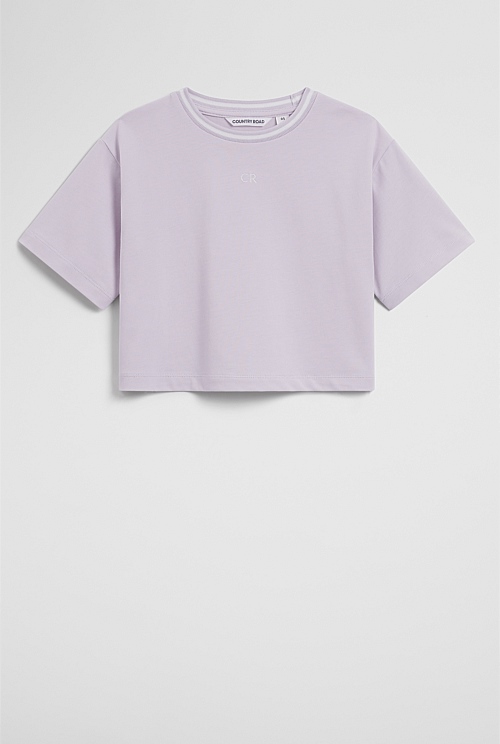 Australian Cotton Short Sleeve Crop Boxy T-Shirt Australian Cotton Short Sleeve Crop Boxy T-Shirt