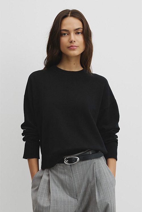 Cotton Linen Crew Neck Knit Cotton Linen Crew Neck Knit