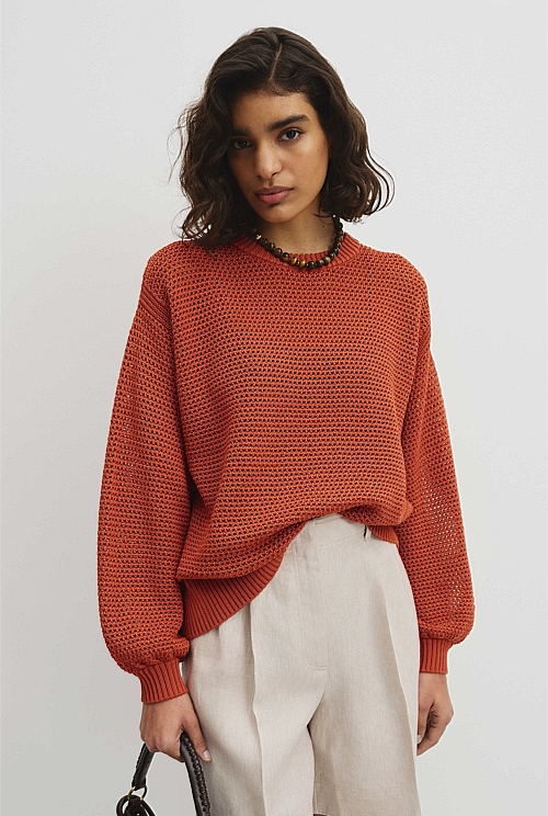 Longsleeve Relaxed Crochet Knit Longsleeve Relaxed Crochet Knit