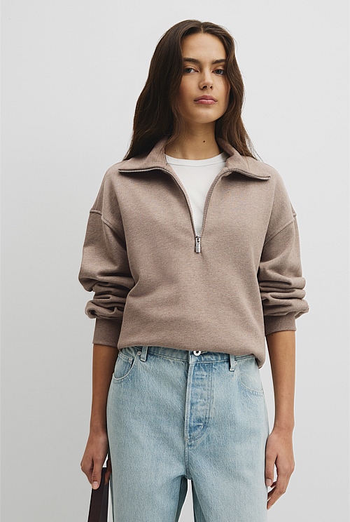 Australian Cotton Funnel Neck Sweat Australian Cotton Funnel Neck Sweat