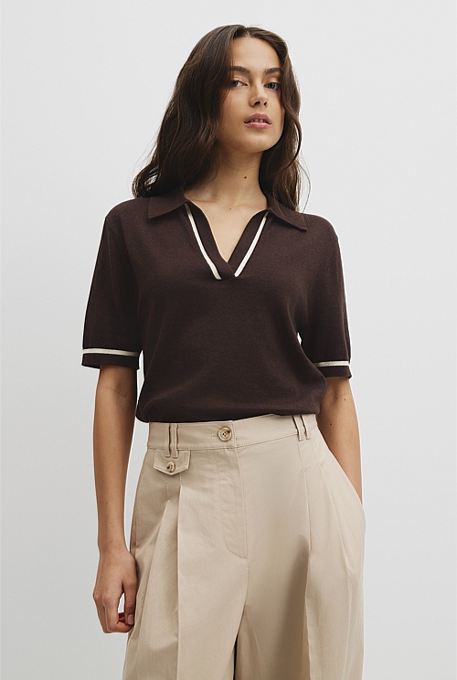 Cashmere Blend Short Sleeve Knit Cashmere Blend Short Sleeve Knit