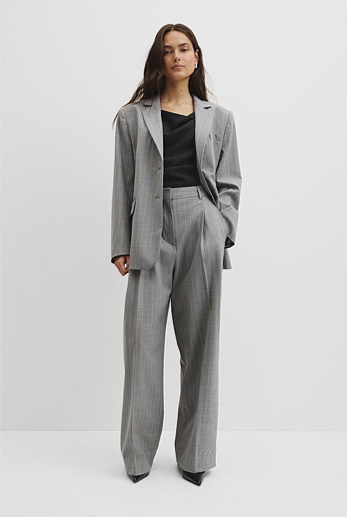 Wool Blend Tailored Pinstripe Pant Wool Blend Tailored Pinstripe Pant