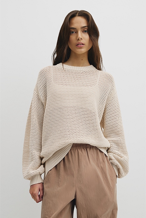 Longsleeve Relaxed Crochet Knit Longsleeve Relaxed Crochet Knit