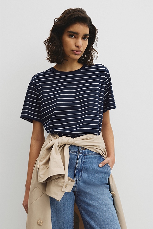 Stripe Textured Slub T-Shirt Stripe Textured Slub T-Shirt