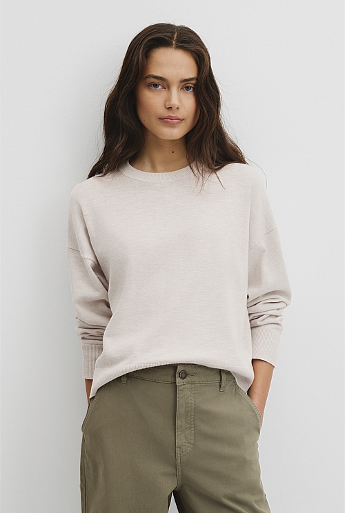 Cotton Linen Crew Neck Knit Cotton Linen Crew Neck Knit