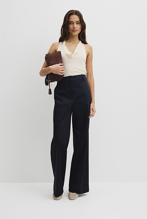 Cotton Sateen Wide Pant Cotton Sateen Wide Pant
