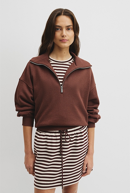 Australian Cotton Funnel Neck Sweat Australian Cotton Funnel Neck Sweat