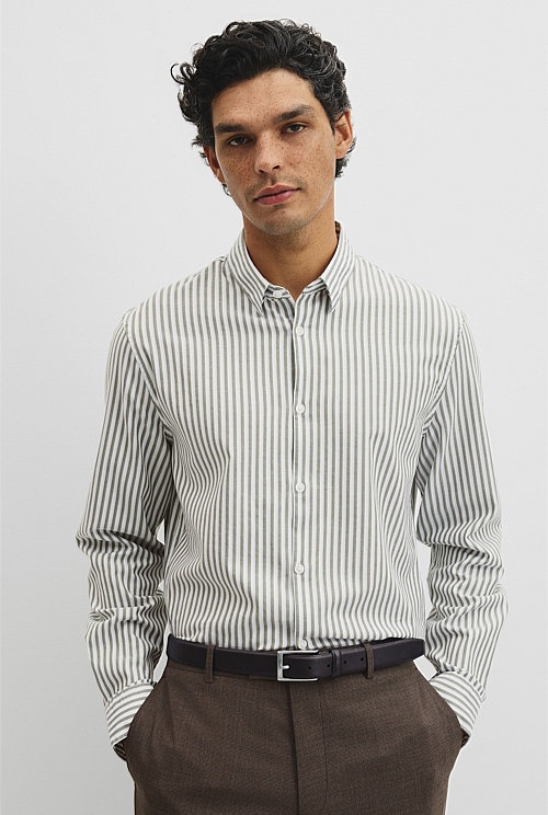Slim Fit Cotton Stripe Shirt
