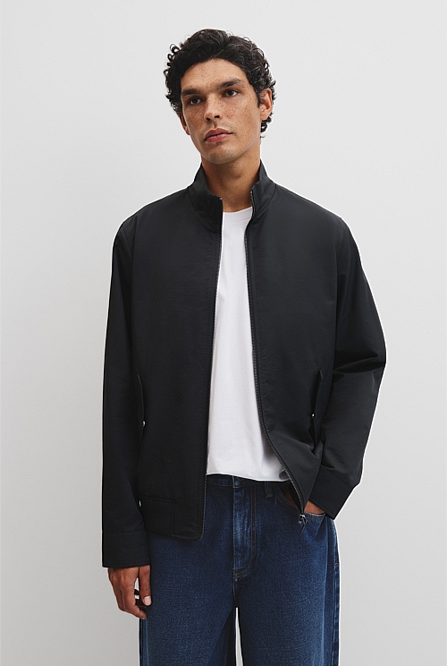 Cotton Nylon Funnel Neck Jacket Cotton Nylon Funnel Neck Jacket