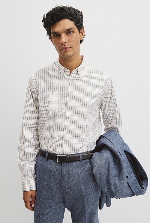 Regular Fit Cotton Grid Shirt