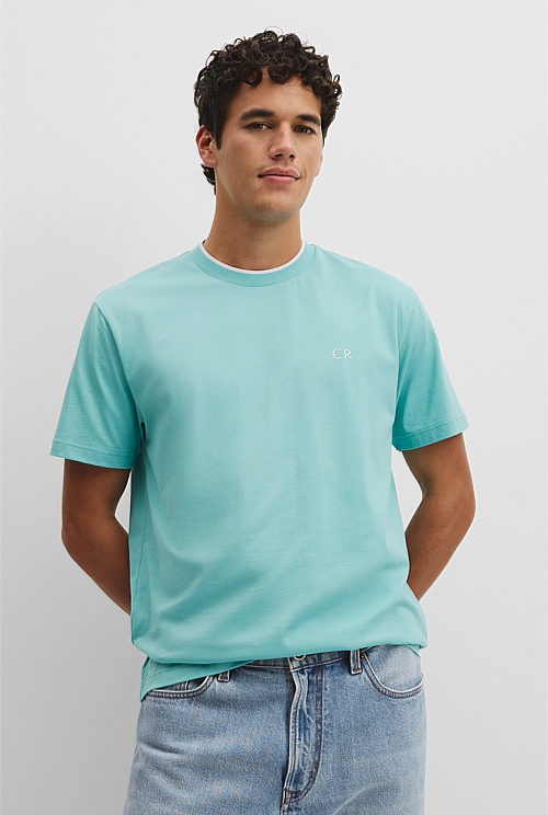 Australian Cotton CR Logo Tipped T-Shirt Australian Cotton CR Logo Tipped T-Shirt