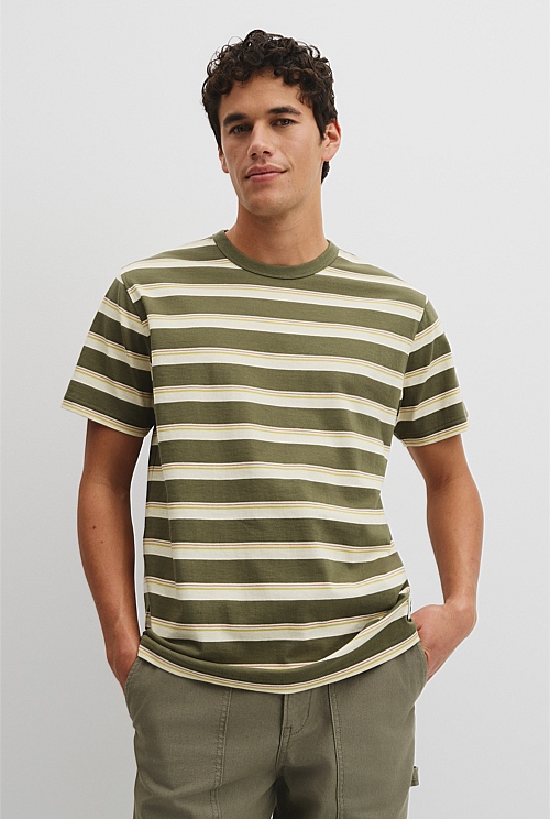 Australian Cotton Stripe Workwear T-Shirt Australian Cotton Stripe Workwear T-Shirt