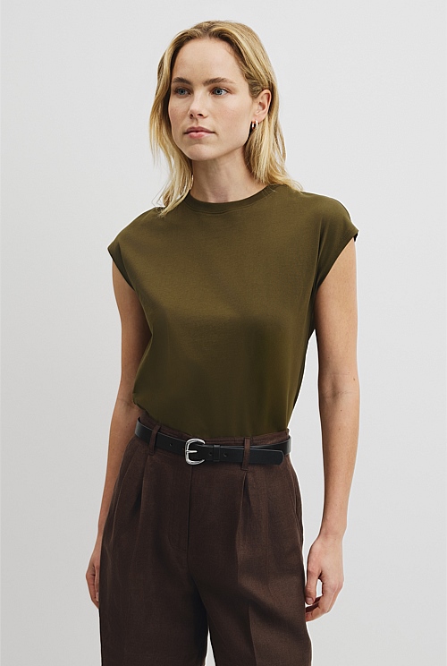 Australian Cotton Relaxed Crew Tank Australian Cotton Relaxed Crew Tank